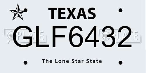 GLF6432 Texas License Plate