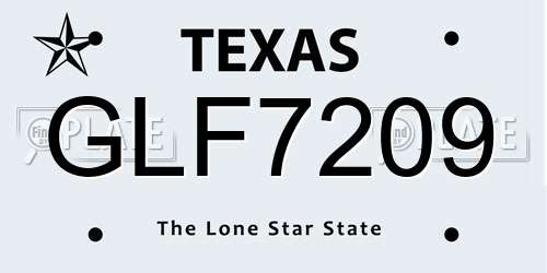 GLF7209 Texas License Plate