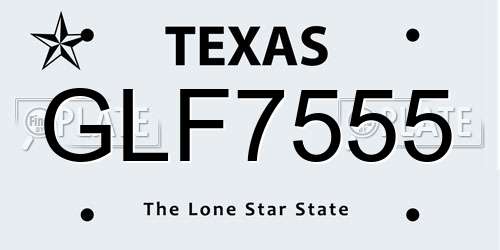 GLF7555 Texas License Plate