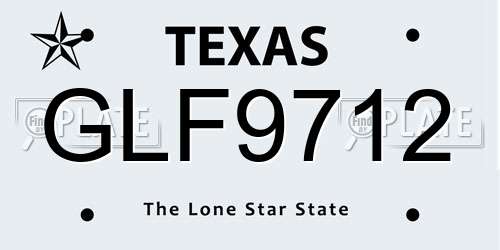 GLF9712 Texas License Plate