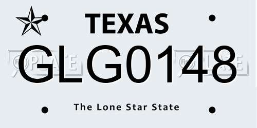 GLG0148 Texas License Plate