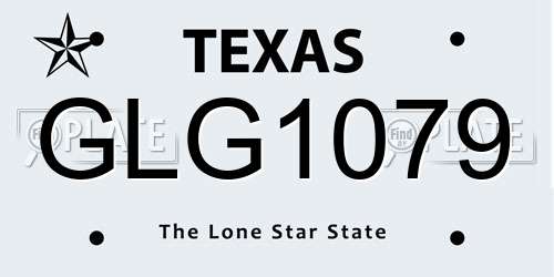 GLG1079 Texas License Plate
