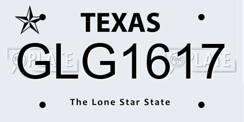 GLG1617 Texas License Plate
