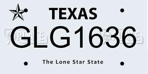 GLG1636 Texas License Plate