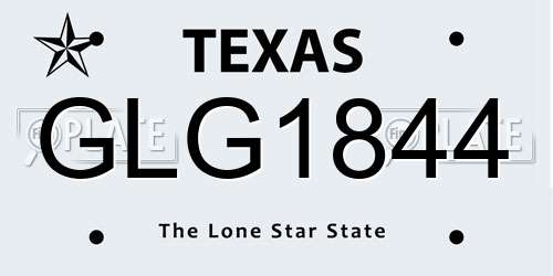 GLG1844 Texas License Plate