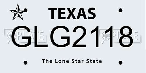 GLG2118 Texas License Plate