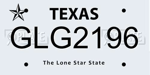 GLG2196 Texas License Plate