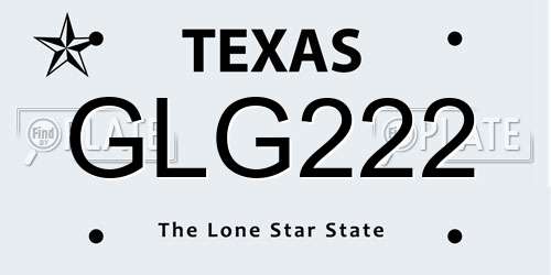 GLG222 Texas License Plate
