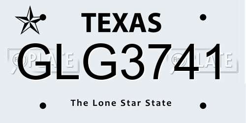 GLG3741 Texas License Plate