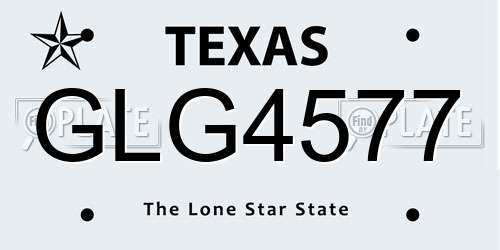 GLG4577 Texas License Plate