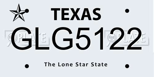 GLG5122 Texas License Plate
