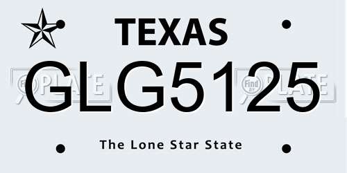 GLG5125 Texas License Plate