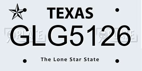 GLG5126 Texas License Plate