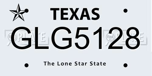 GLG5128 Texas License Plate