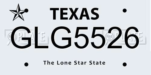 GLG5526 Texas License Plate