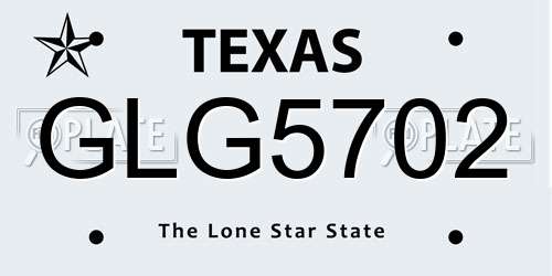 GLG5702 Texas License Plate