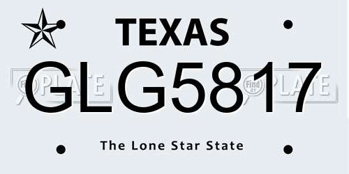 GLG5817 Texas License Plate