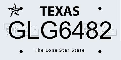 GLG6482 Texas License Plate