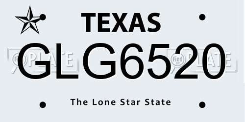 GLG6520 Texas License Plate