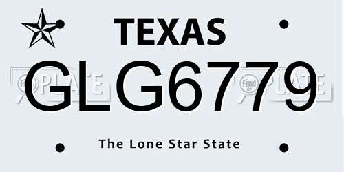 GLG6779 Texas License Plate