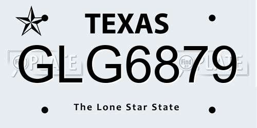 GLG6879 Texas License Plate