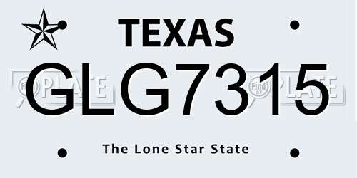 GLG7315 Texas License Plate
