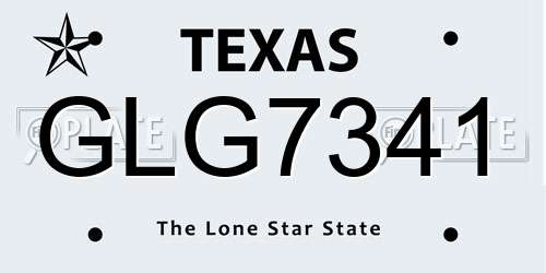 GLG7341 Texas License Plate