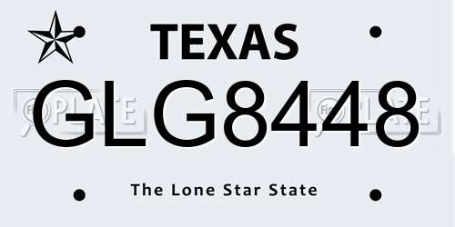 GLG8448 Texas License Plate