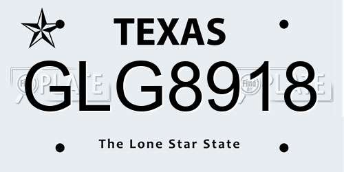 GLG8918 Texas License Plate