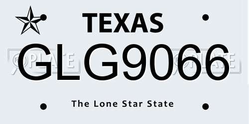 GLG9066 Texas License Plate