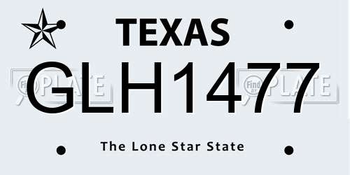 GLH1477 Texas License Plate