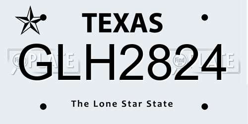 GLH2824 Texas License Plate