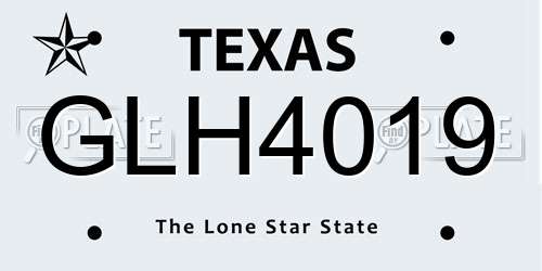 GLH4019 Texas License Plate