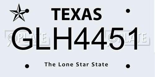 GLH4451 Texas License Plate