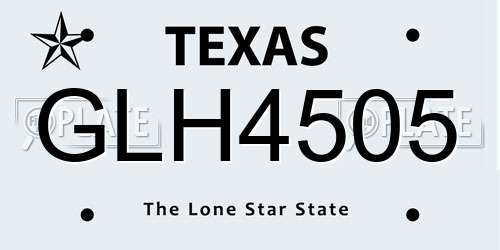 GLH4505 Texas License Plate