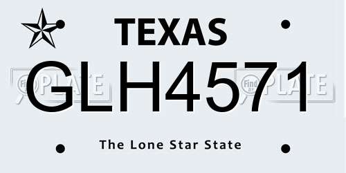 GLH4571 Texas License Plate