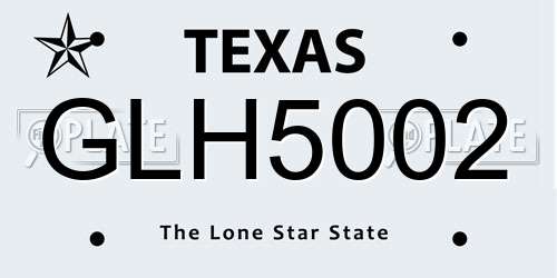 GLH5002 Texas License Plate