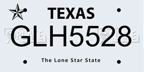 GLH5528 Texas License Plate