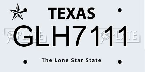GLH7111 Texas License Plate