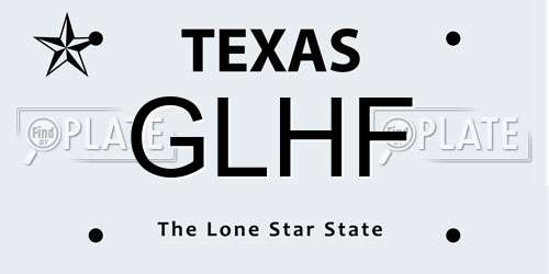 GLHF Texas License Plate