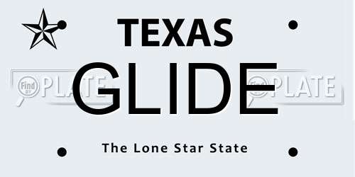 GLIDE Texas License Plate
