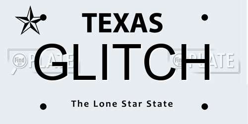 GLITCH Texas License Plate