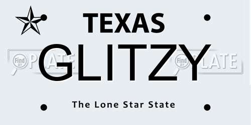 GLITZY Texas License Plate