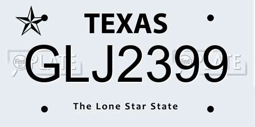 GLJ2399 Texas License Plate