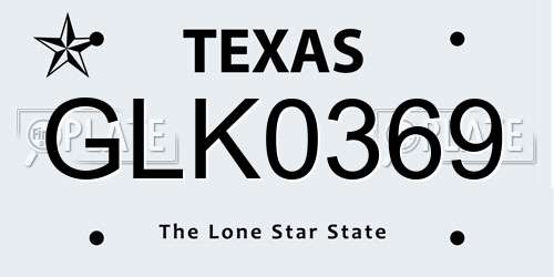 GLK0369 Texas License Plate