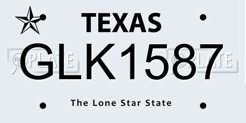 GLK1587 Texas License Plate