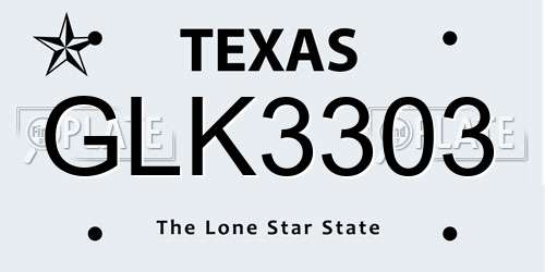 GLK3303 Texas License Plate