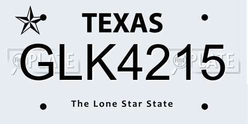 GLK4215 Texas License Plate