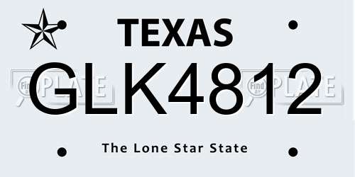 GLK4812 Texas License Plate