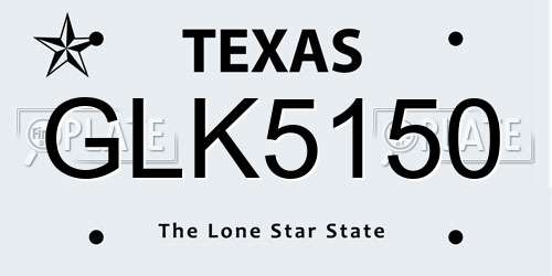 GLK5150 Texas License Plate